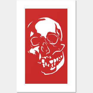 Lunging Skull Red Posters and Art